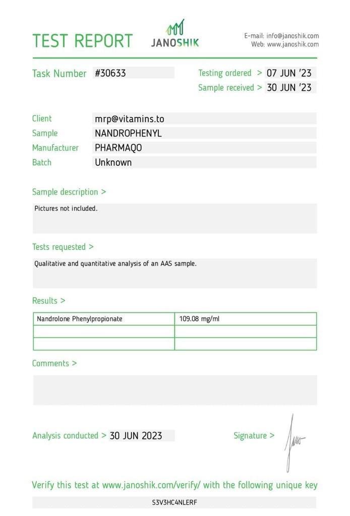 pharmaqo nandrophenyl (npp) 100 mg/ ml, 10ml